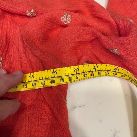 Free People Fable Coral Combo Midi Embroidered Dress Womens Size Small - Picture 9 of 11